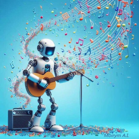 robot che suona una chitarra